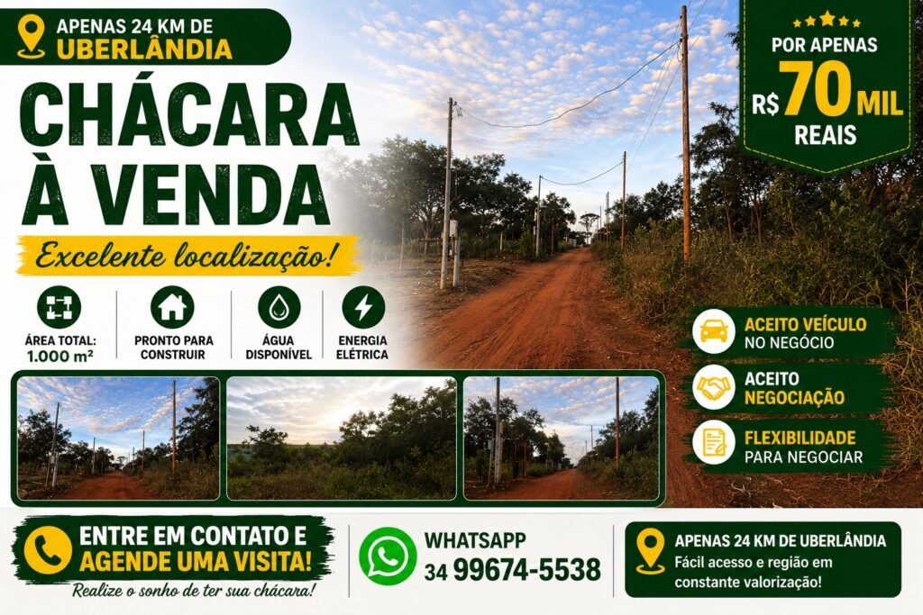 Chacara a 24 km de Uberlândia